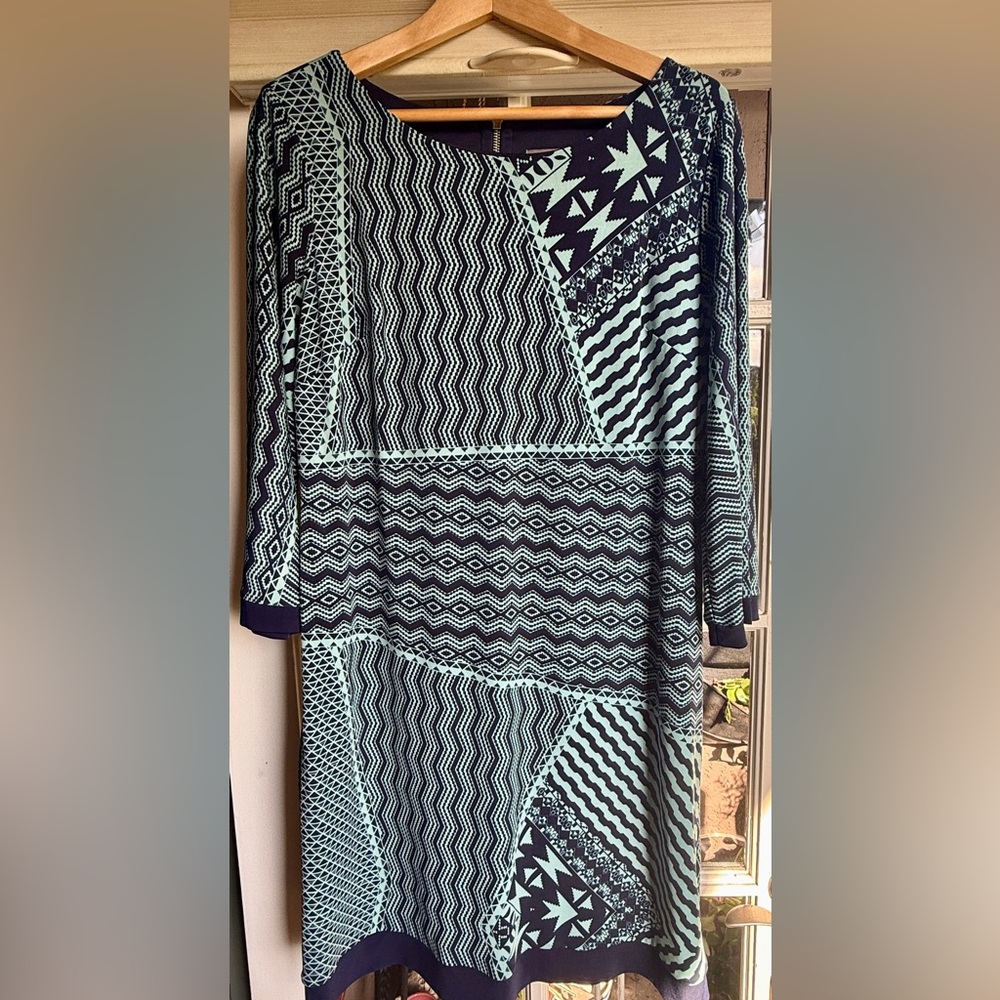 Donna Ricco Geometric Patterned Dress - Picture 2 of 9